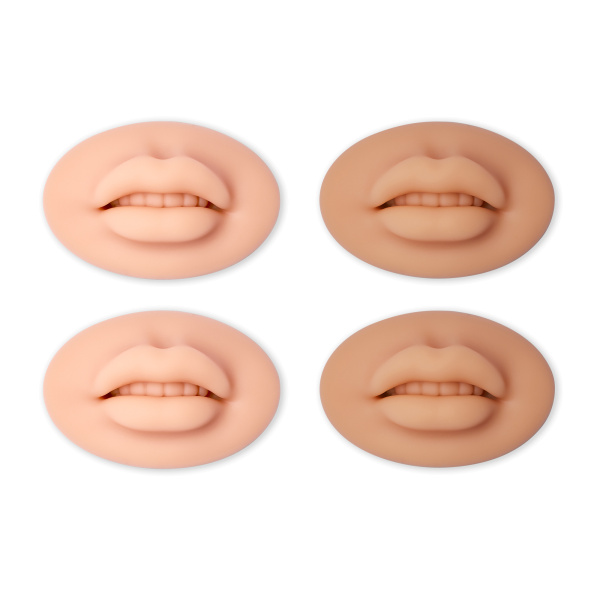 3D practice lip soft silicone, light & dark, set of 4